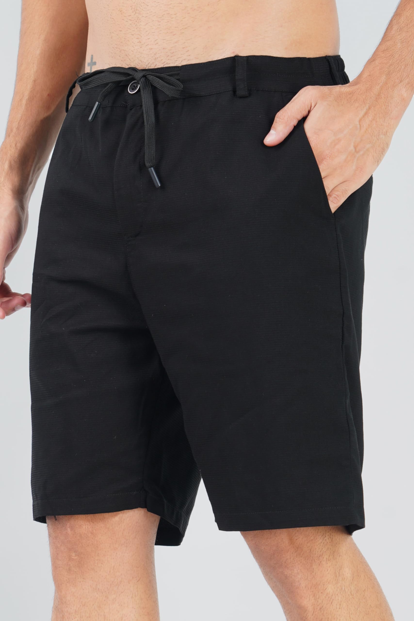 Men's Lightweight Cotton Chino Shorts with Pockets - Comfortable Casual Summer Shorts for Outdoor Activities, Travel & Beach