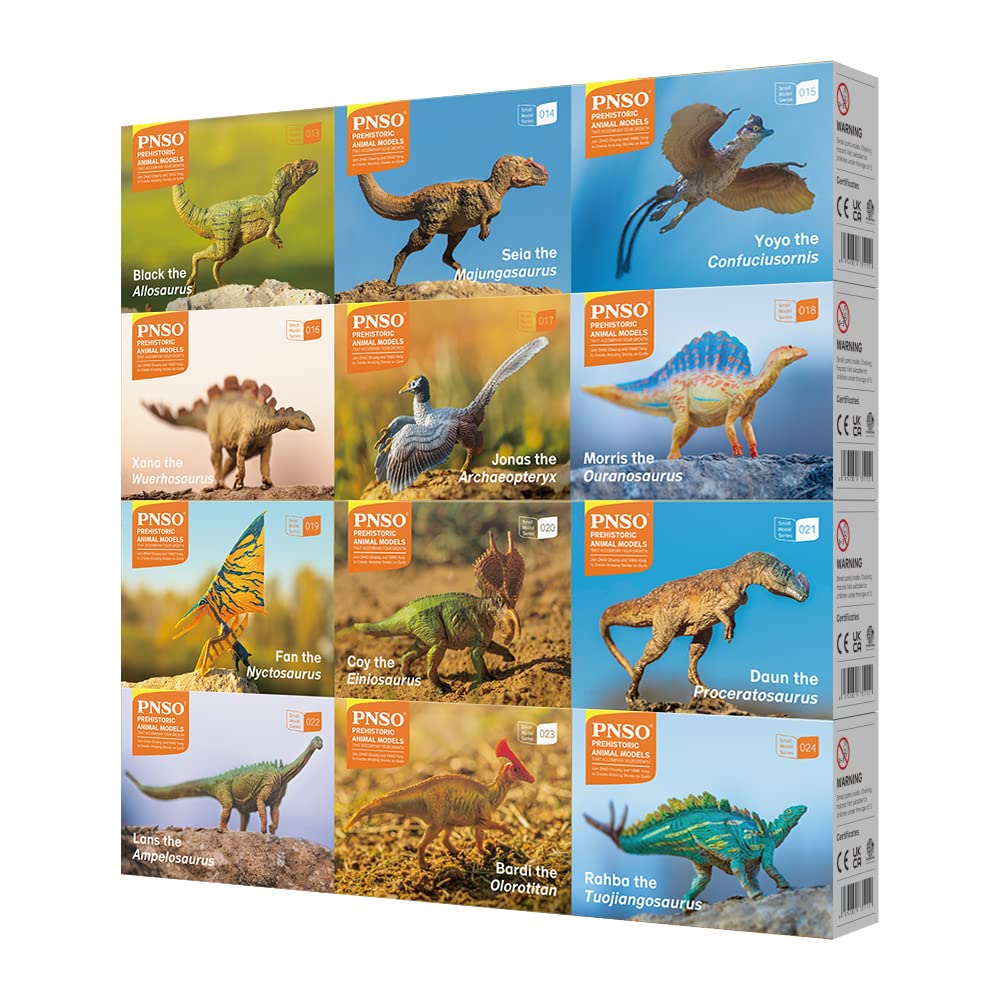 PNSO 24-Piece Dinosaur Model Gift Box Set - Realistic Dinosaur Figures for Kids, Educational STEM Toys, Birthday Party Favors, Classroom Rewards & Dinosaur Lovers Collection