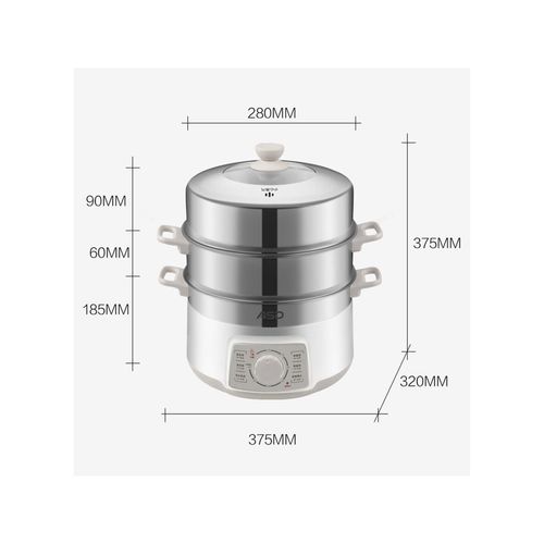 ASD 3-Tier Electric Hot Pot Steamer 1500W - Multi-Function Cooker for Shabu Shabu, Fondue & Soup - Perfect for Family Dinners, Parties & Asian Cuisine