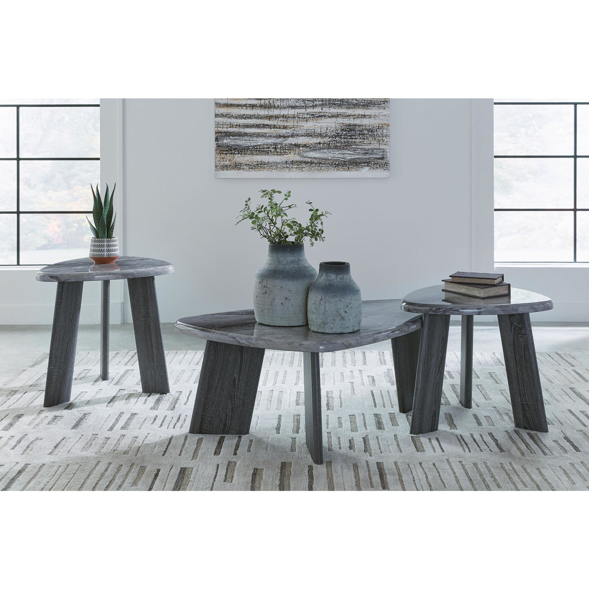 Bluebond 3-Pack Folding Tables - Lightweight Portable Gray Tables for Indoor & Outdoor Use - Perfect for Parties, Camping, Picnics and Home Office