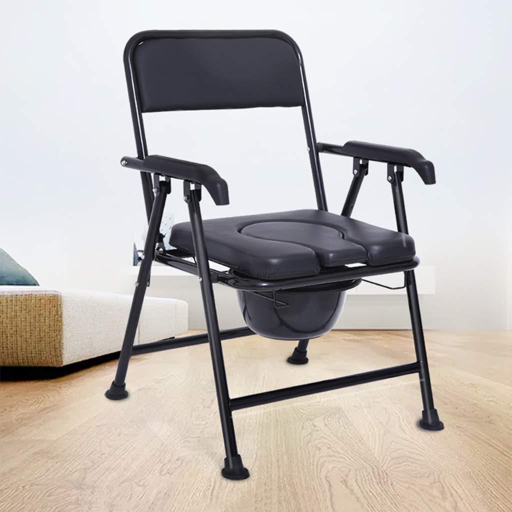 Portable Folding Commode Chair for Elderly & Disabled - 330lb Heavy Duty Shower Toilet Seat with Safety Frame - Ideal for Bedside, Bathroom & Post-Surgery Use - Perfect for Seniors, Pregnant Women & Mobility Assistance