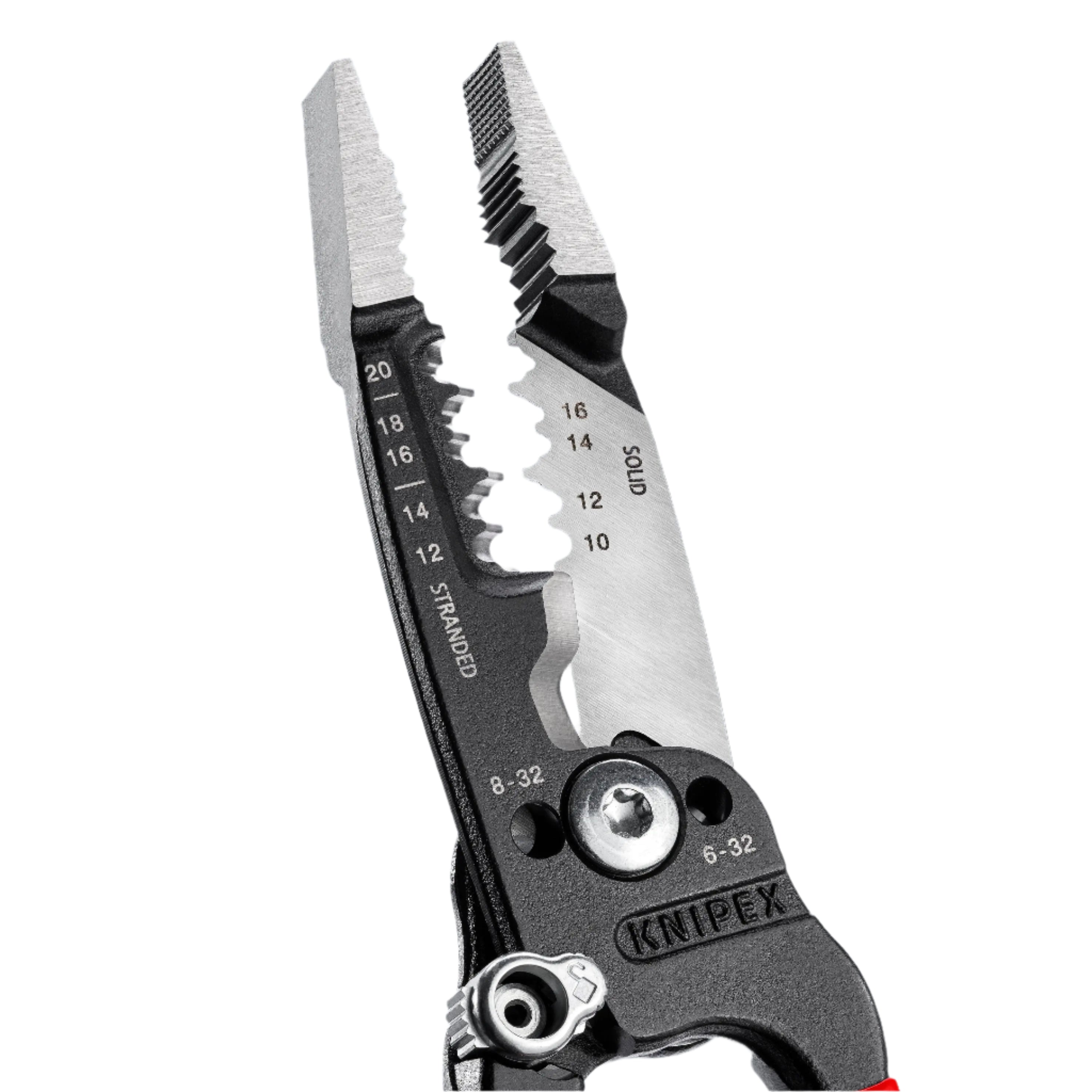 KNIPEX 13718SBA 8-Inch Forged Wire Stripper for 20-10 AWG - Professional Electrical Tool for DIY Projects & Home Repairs