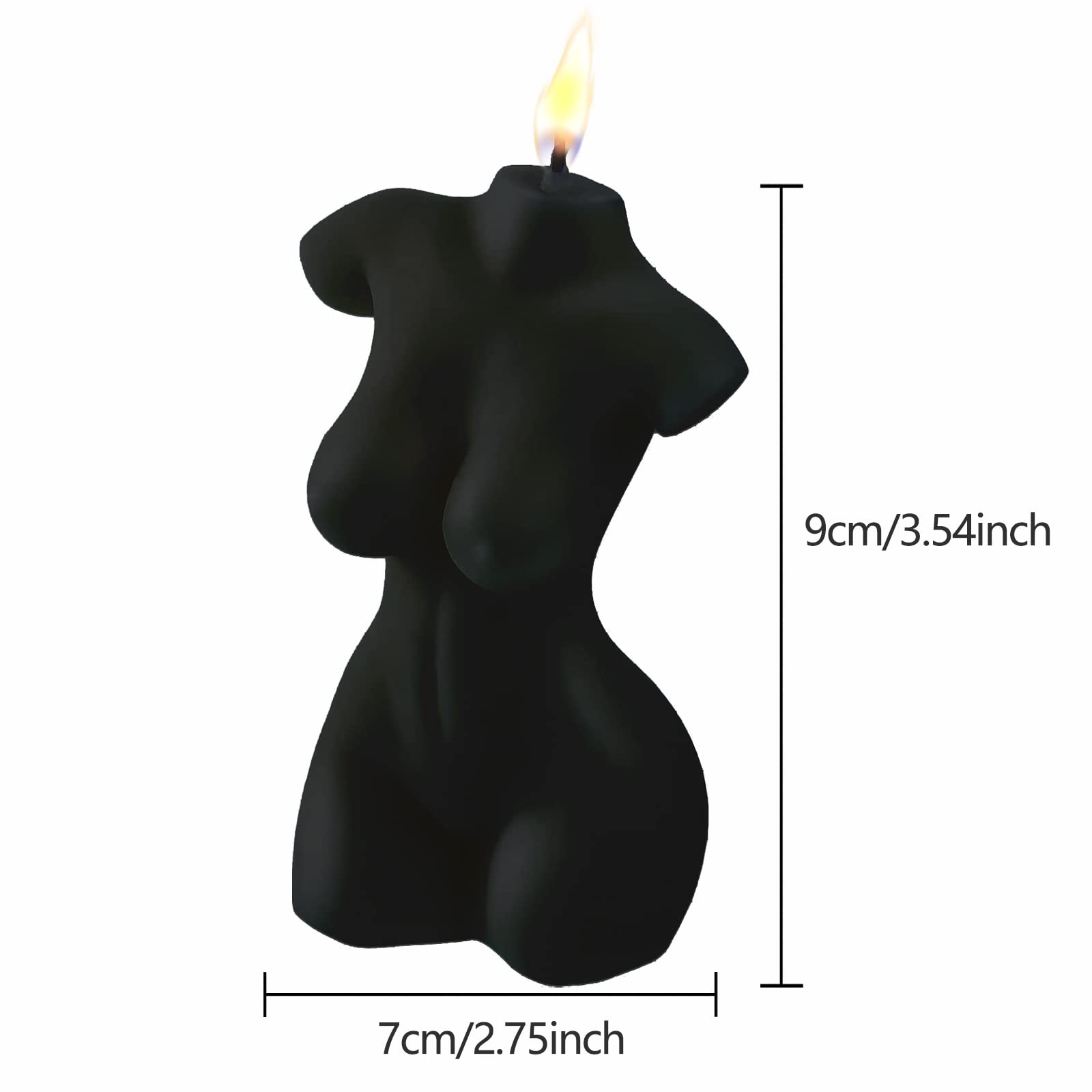 2PCS Female Body Shaped Soy Candles - Unscented White & Black Torso Candles for Home Decor, Aesthetic Bedroom & Bathroom Decoration, Romantic Dinner Ambiance, Spa Relaxation Gift Idea