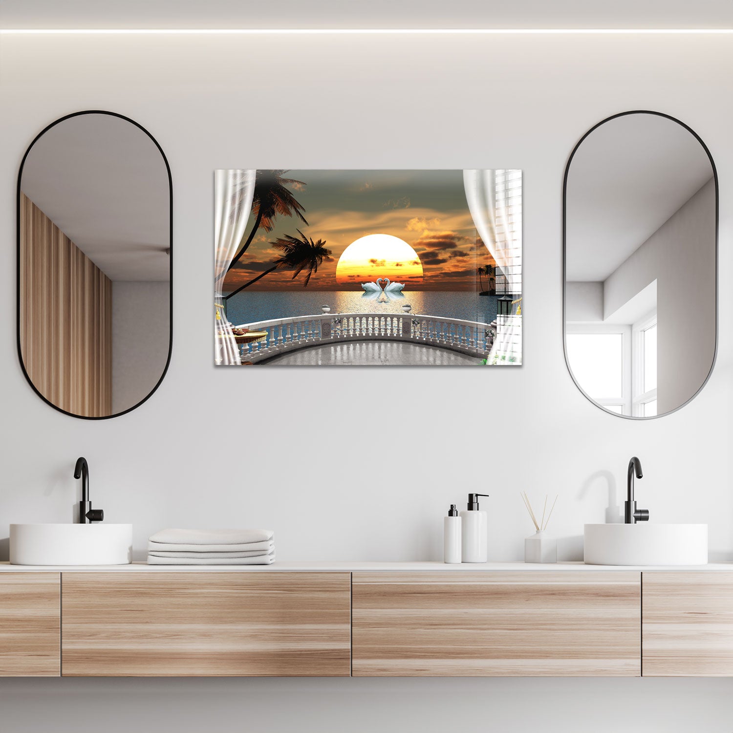 Sunset in Balcony - Premium Wall Art Canvas Print for Home & Office Decor - Perfect for Living Room, Bedroom or Gift
