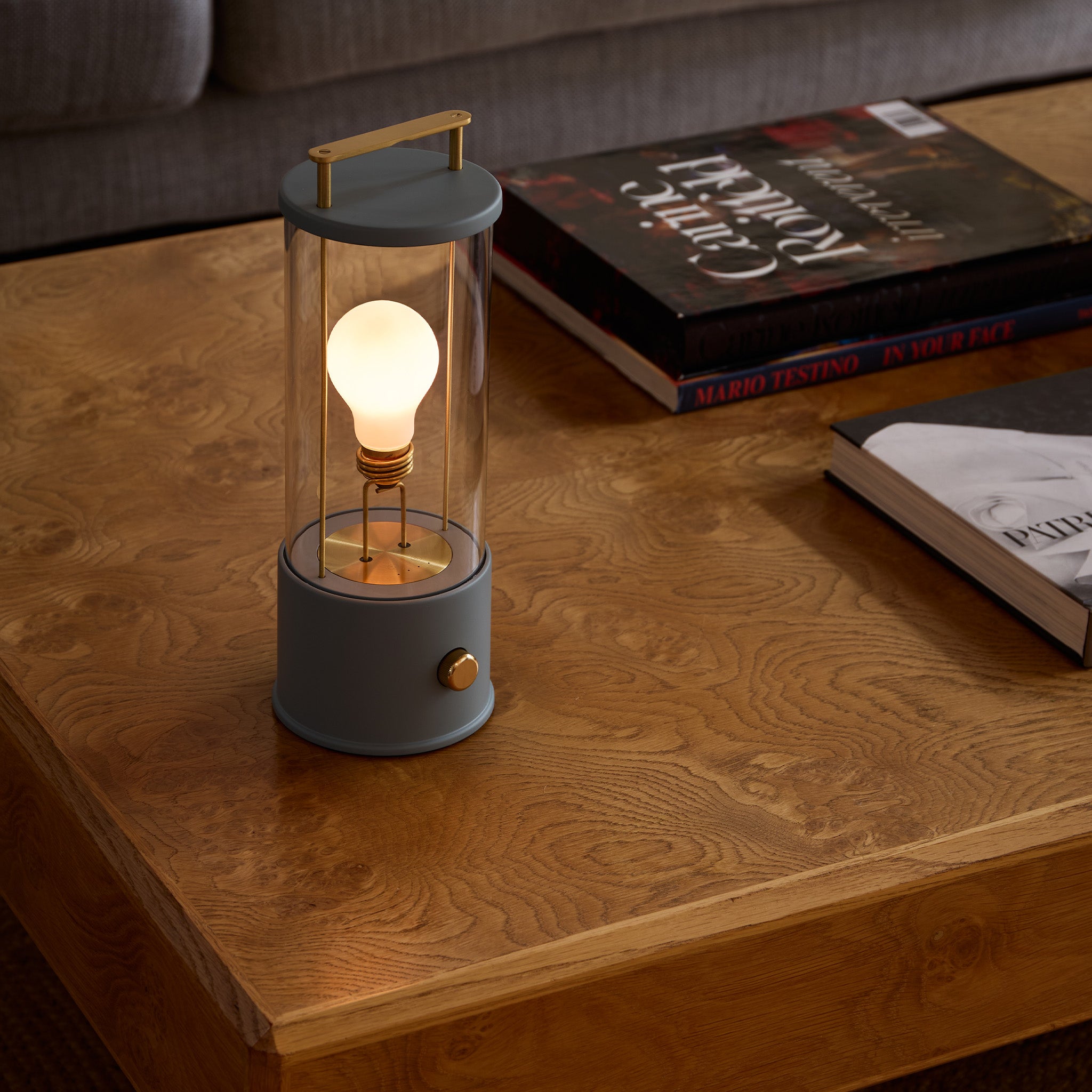 The Muse Portable Lamp in Selvedge Blue - Rechargeable LED Desk Light for Reading, Travel & Nightstand - Perfect for Bedroom, Office & Camping