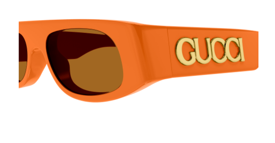Gucci GG1771S 007 Orange/Brown Rectangular Women's Sunglasses - UV Protection Fashion Shades for Beach, Driving & Outdoor Activities