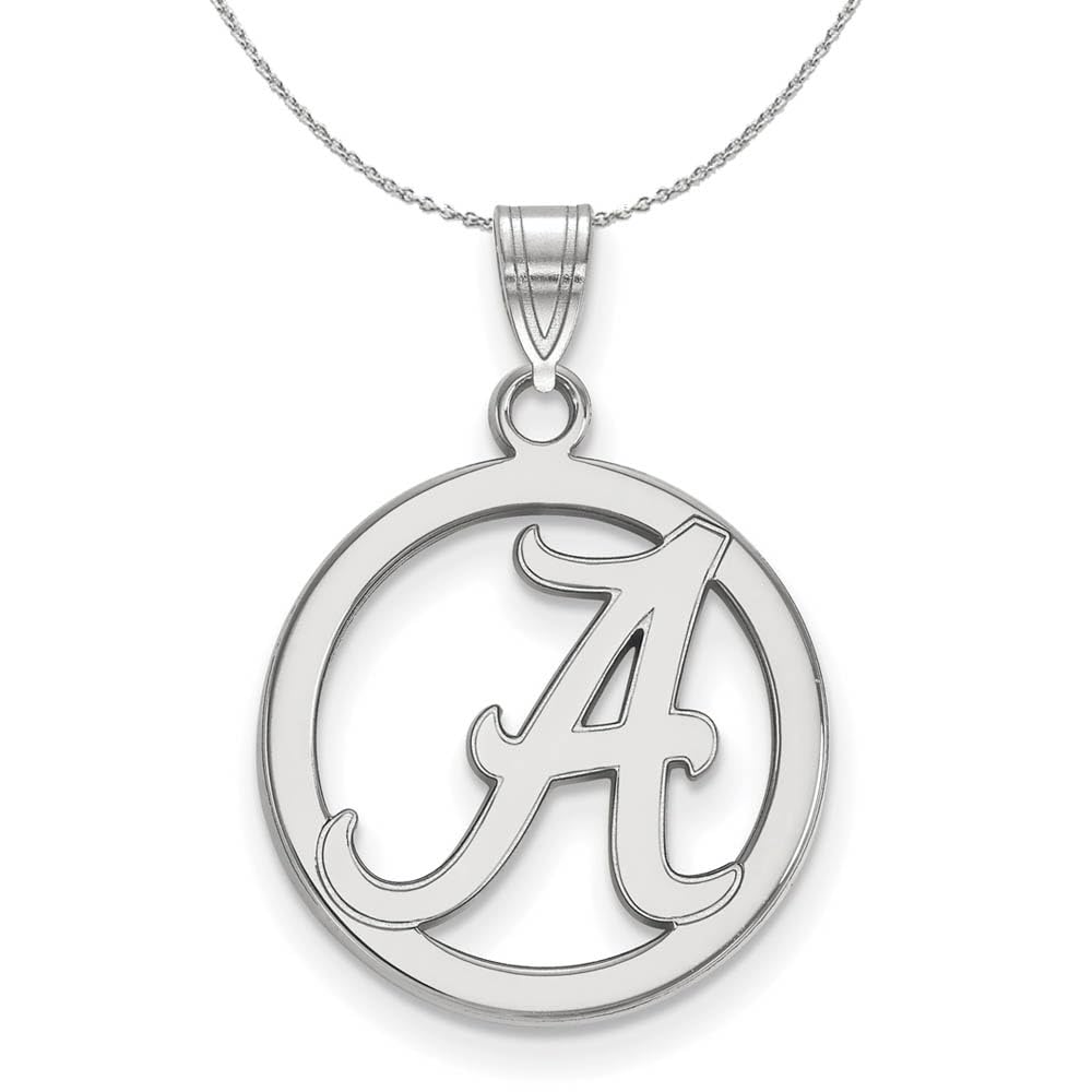 The Black Bow Solid Sterling Silver Chain for U. of Alabama Small Circle Pendant – Perfect for Game Days and Campus Style