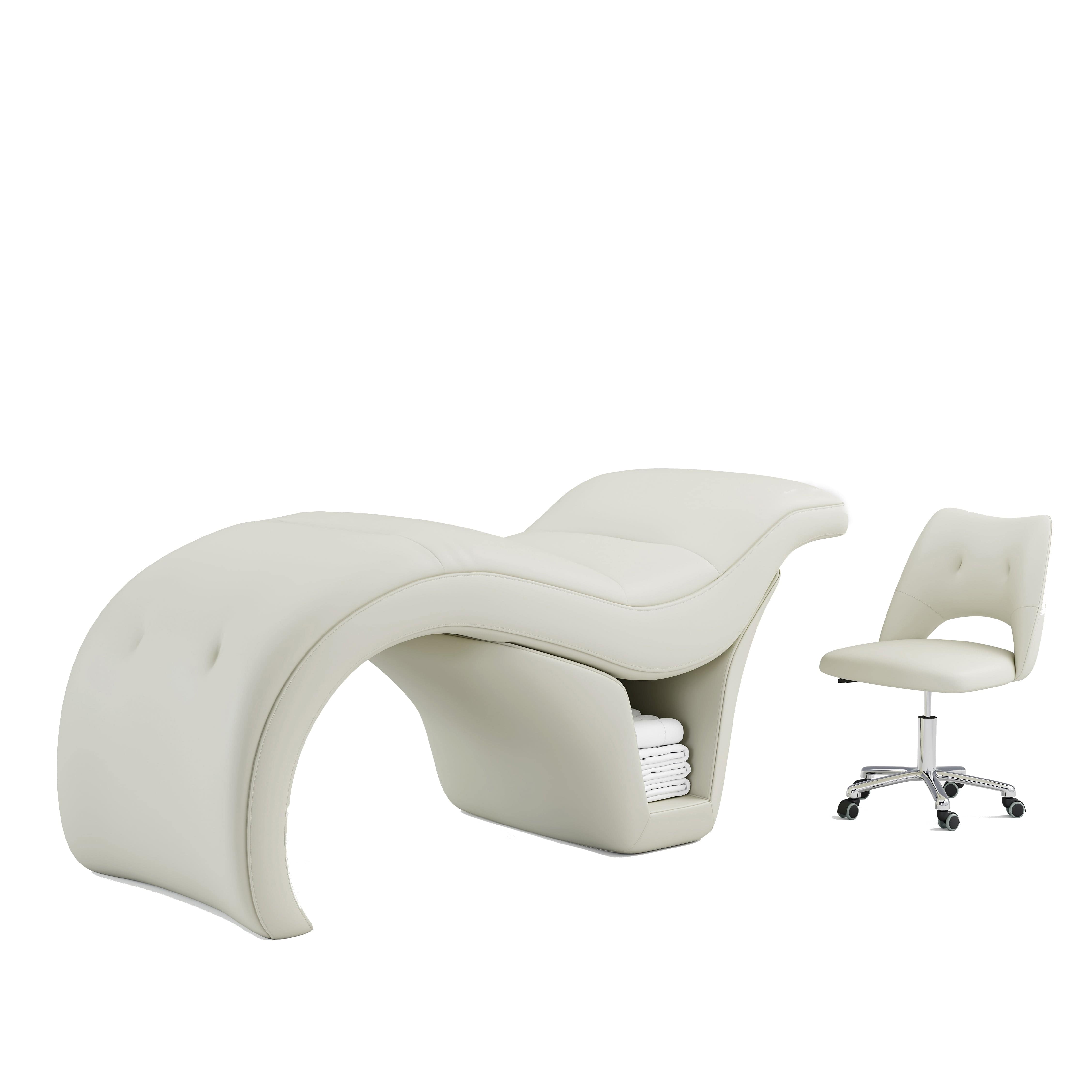 BeNoravo S-Shaped Massage Beauty Bed with Adjustable Stool - Perfect for Spa, Salon, and Home Relaxation Therapy