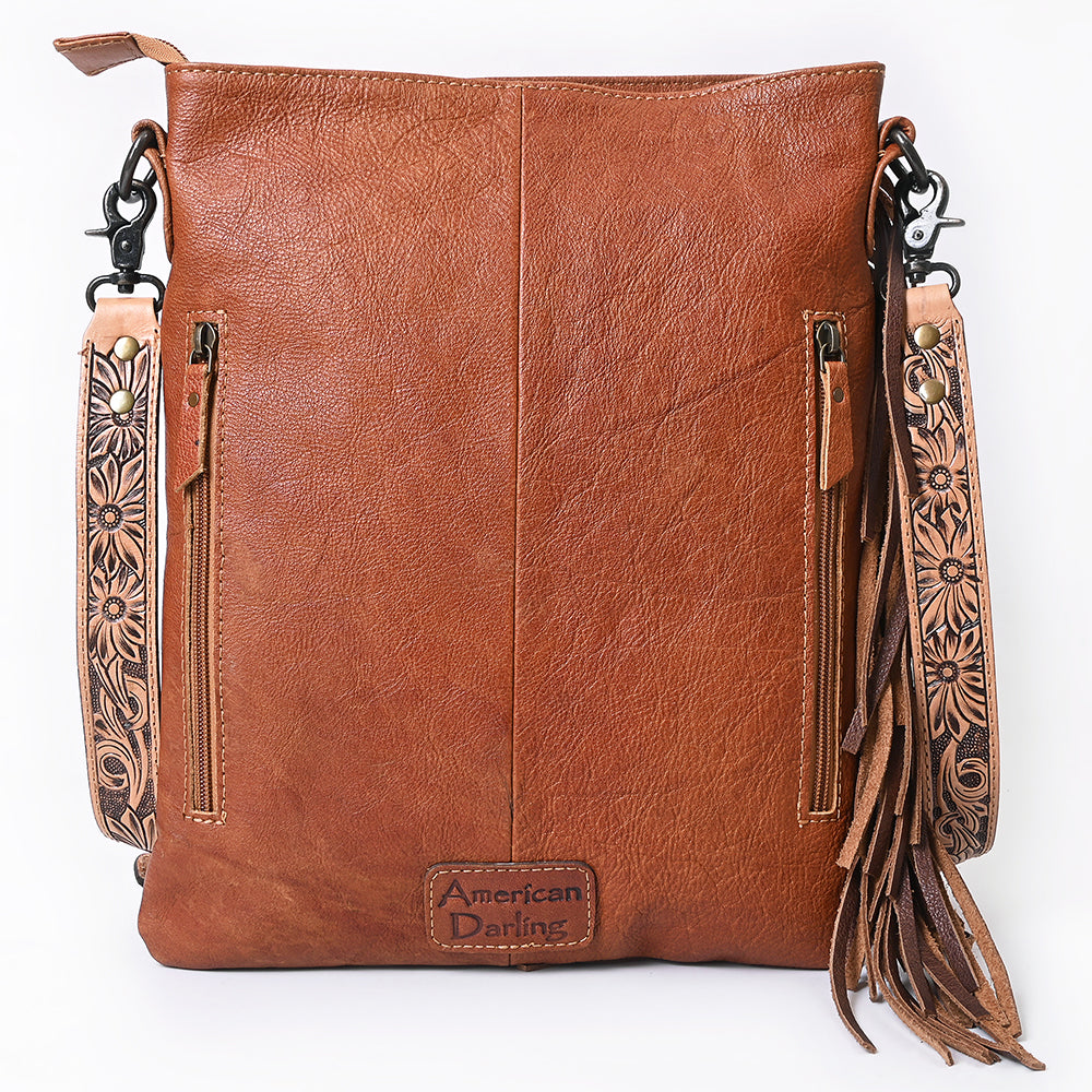 American Darling ADBG465 Genuine Leather Western Handbag for Women - Hand Tooled Chaps Bag Purse - Perfect for Rodeo, Country Music Festivals & Western Fashion