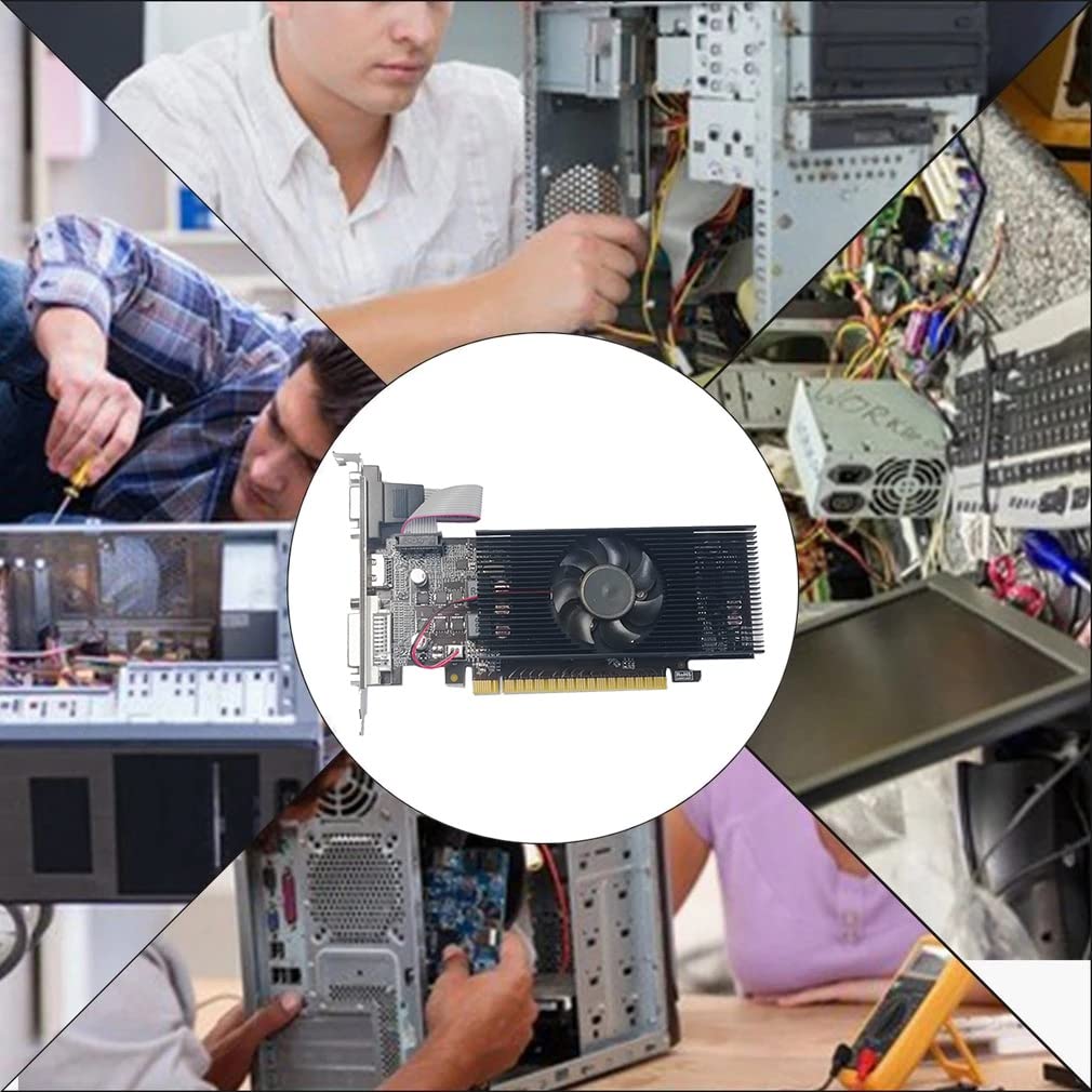 Oikabio GTX650 2GB GDDR5 128Bit Gaming Graphics Card - 850/1250MHz PCI Express 2.0 with VGA/DVI/HDMI - Compact Half-Height Design for Desktop PCs | Perfect for Esports, Video Editing & Multi-Monitor Setups