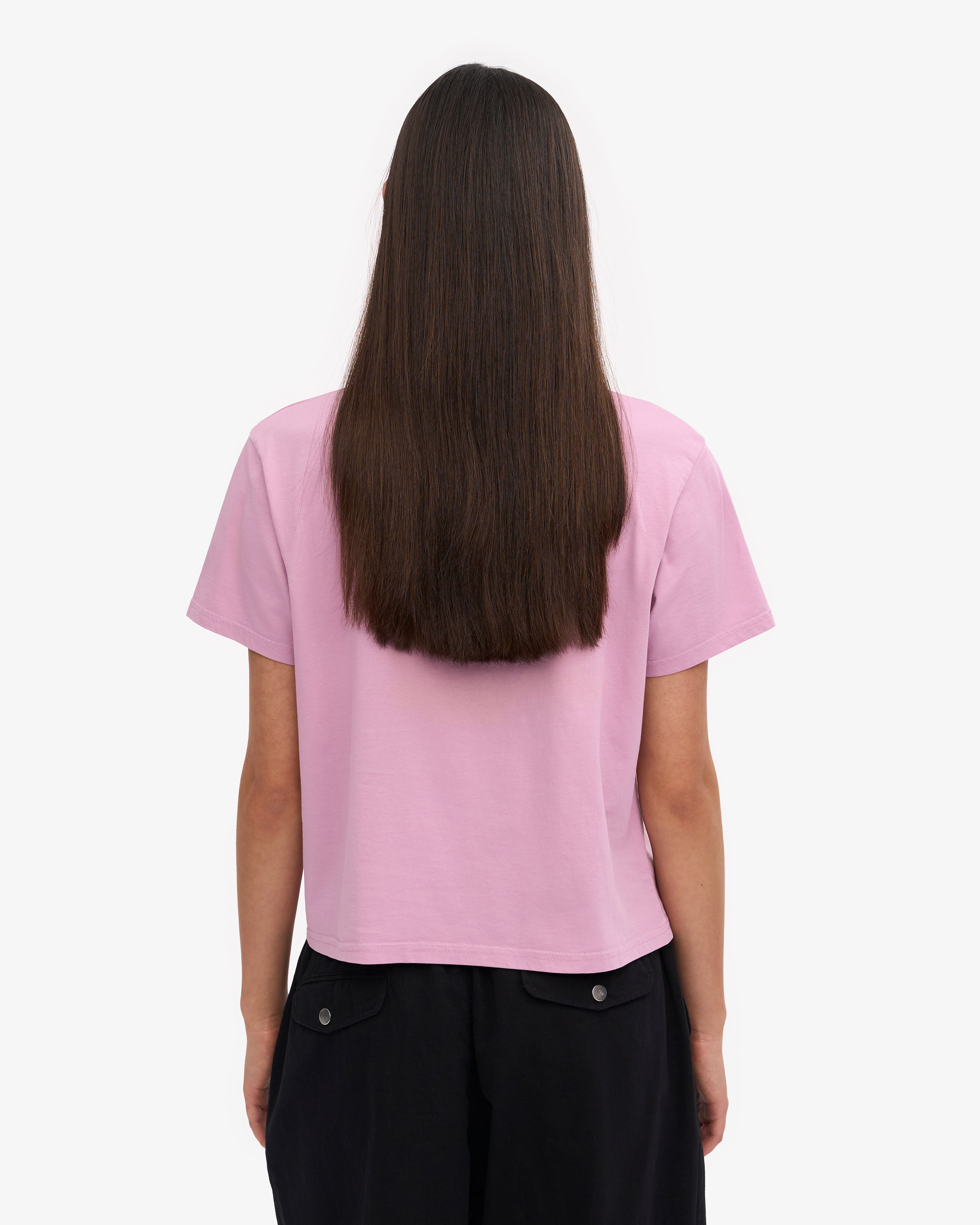 Organic Boxy Crop Tee - Soft Cotton Women's T-Shirt in Cherry Blossom Pink | Casual Streetwear, Spring Outfits & Festival Fashion