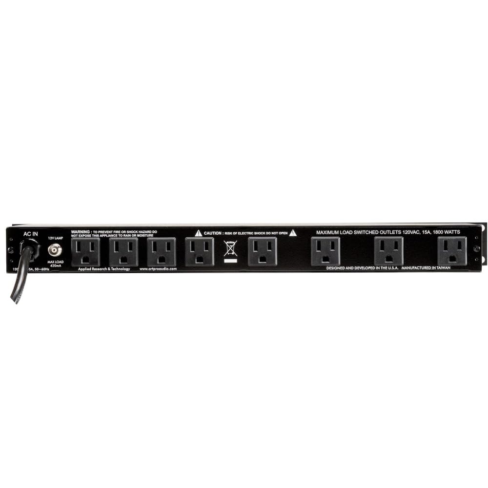 ART PB 4x4 PRO USB Rackmount 9-Outlet Power Conditioner & Surge Protector for Studio Equipment, DJ Gear, and Server Racks