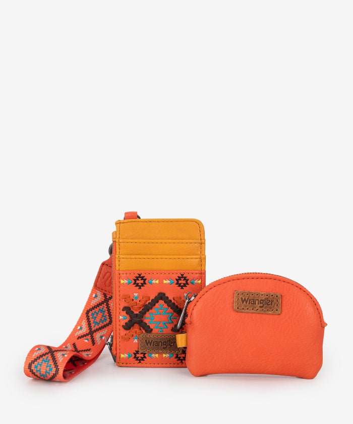 Wrangler Aztec Embroidered Whipstitch Sling Bag - Stylish Crossbody Purse for Women, Men | Perfect for Travel, Hiking & Everyday Use