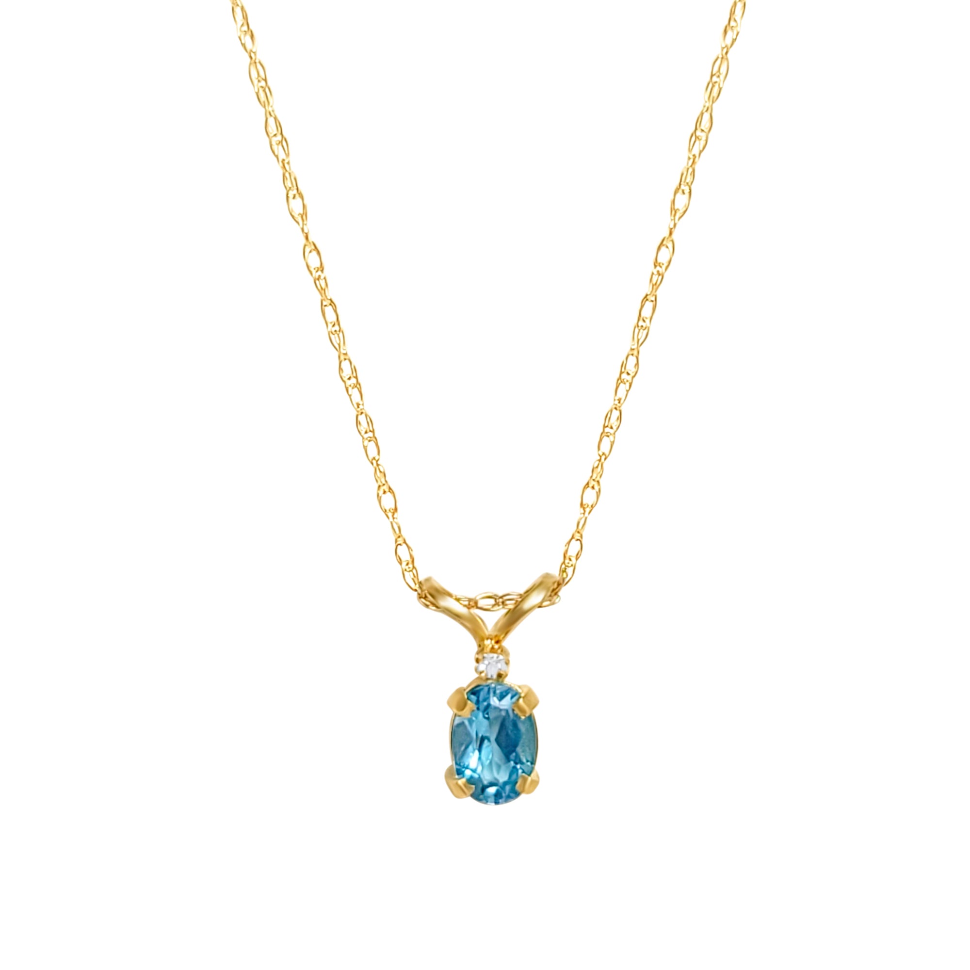 14K Yellow Gold Solitaire Oval Blue Topaz Ring - 0.25cttw Elegant Jewelry for Women, Perfect for Engagement, Anniversary & Special Occasions