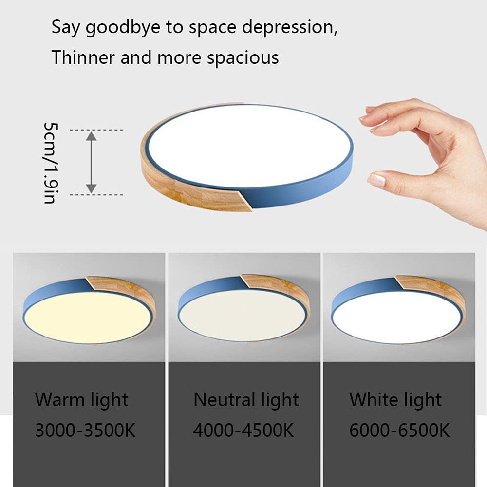 Tri-Color Dimmable LED Panel Ceiling Light - Flush Mount, Easy to Install, Nordic Macaron Style for Kids Room & Bedroom Lighting Fixtures | Energy Saving, Modern Home & Office Lighting Solution
