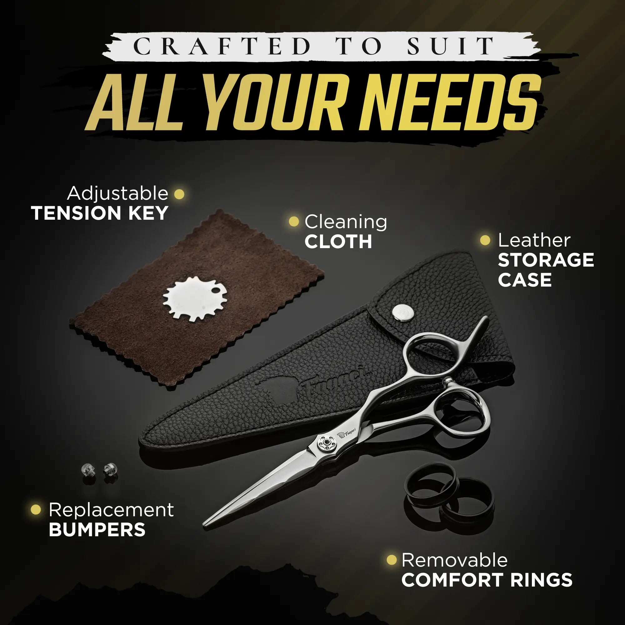 Saiko Professional Hair Cutting Shears - Sharp Stainless Steel Scissors for Salon & Home Haircuts - Perfect for Stylists, Barbers & DIY Hair Trimming