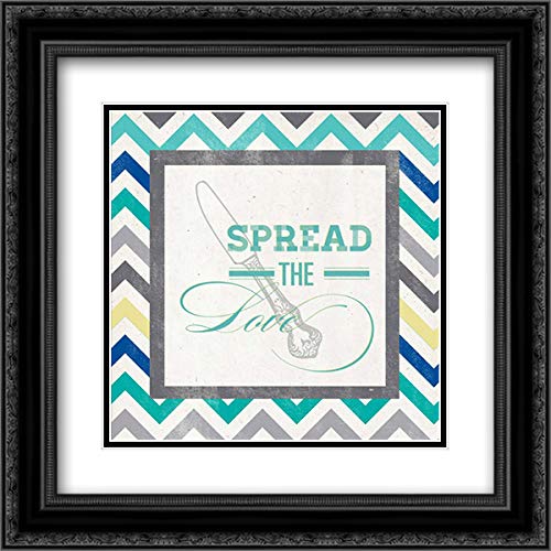 SD Graphics Studio 15x15 Inch Black Ornate Framed Double Matted Museum Art Print - Spread The Love Wall Decor for Living Room, Bedroom & Office