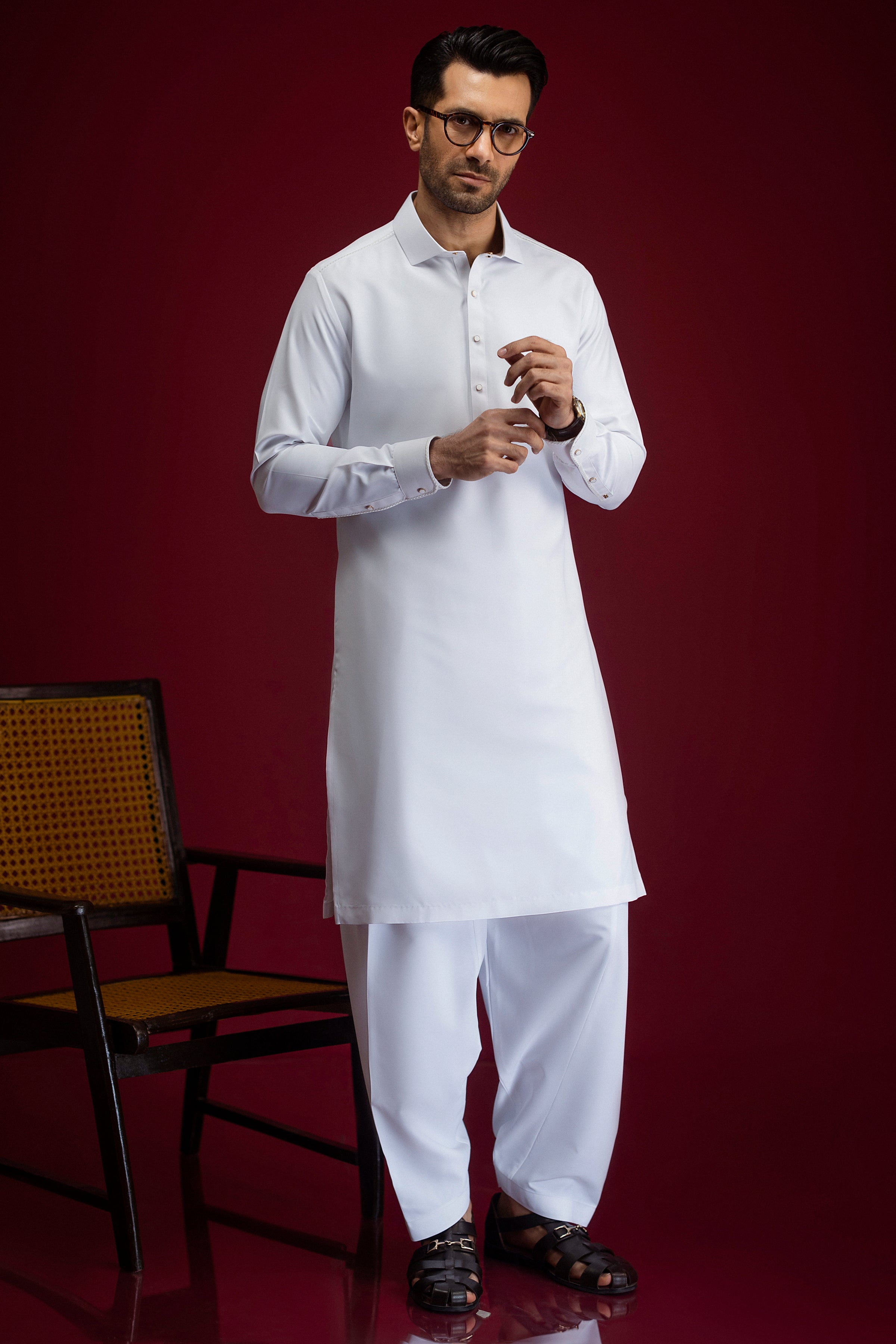 Premium Blended White Shalwar Kameez - Traditional Pakistani Outfit for Men & Women - Perfect for Eid, Weddings & Cultural Events