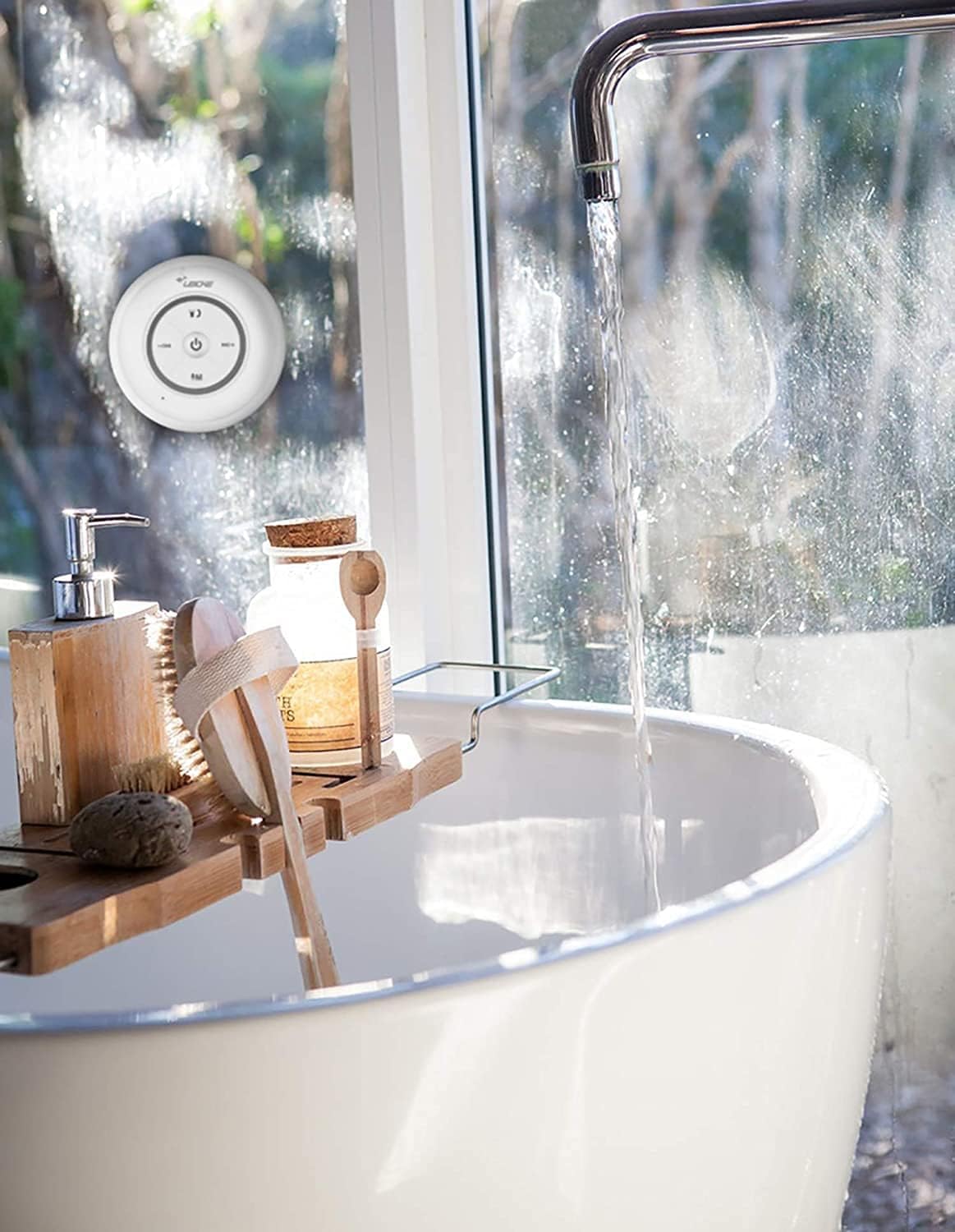 LEICKE Waterproof Bluetooth Shower Speaker with Suction Cup - Wireless Portable Speaker for Bathroom, Beach, Pool & Outdoor Use | IPX7 Dustproof Steamproof Shower Speaker for Music Lovers