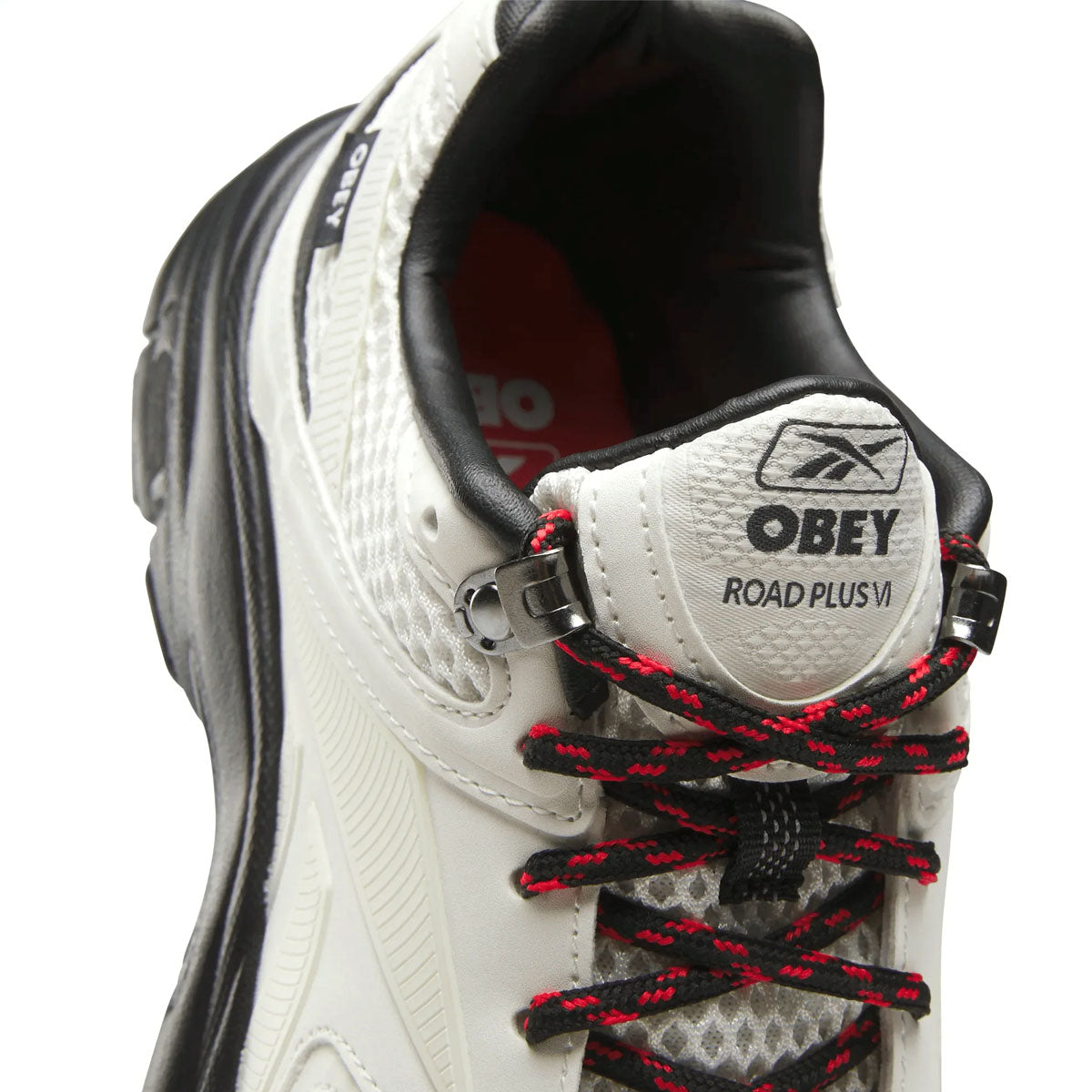 OBEY Premier Road Plus VI Sneakers - Chalk Black Red Colorway | Stylish & Comfortable Men's Running Shoes for Gym, Workout & Casual Wear