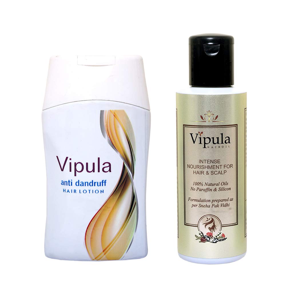 **Vipula Natural Ayurvedic Herbal Hair Care Kit for Hair Fall Control & Growth - Hair Oil & Shampoo Combo for Damaged, Dry, Frizzy Hair - Anti-Dandruff Treatment & Grey Hair Oil (100ml) - Perfect for Daily Hair Care & Scalp Nourishment**