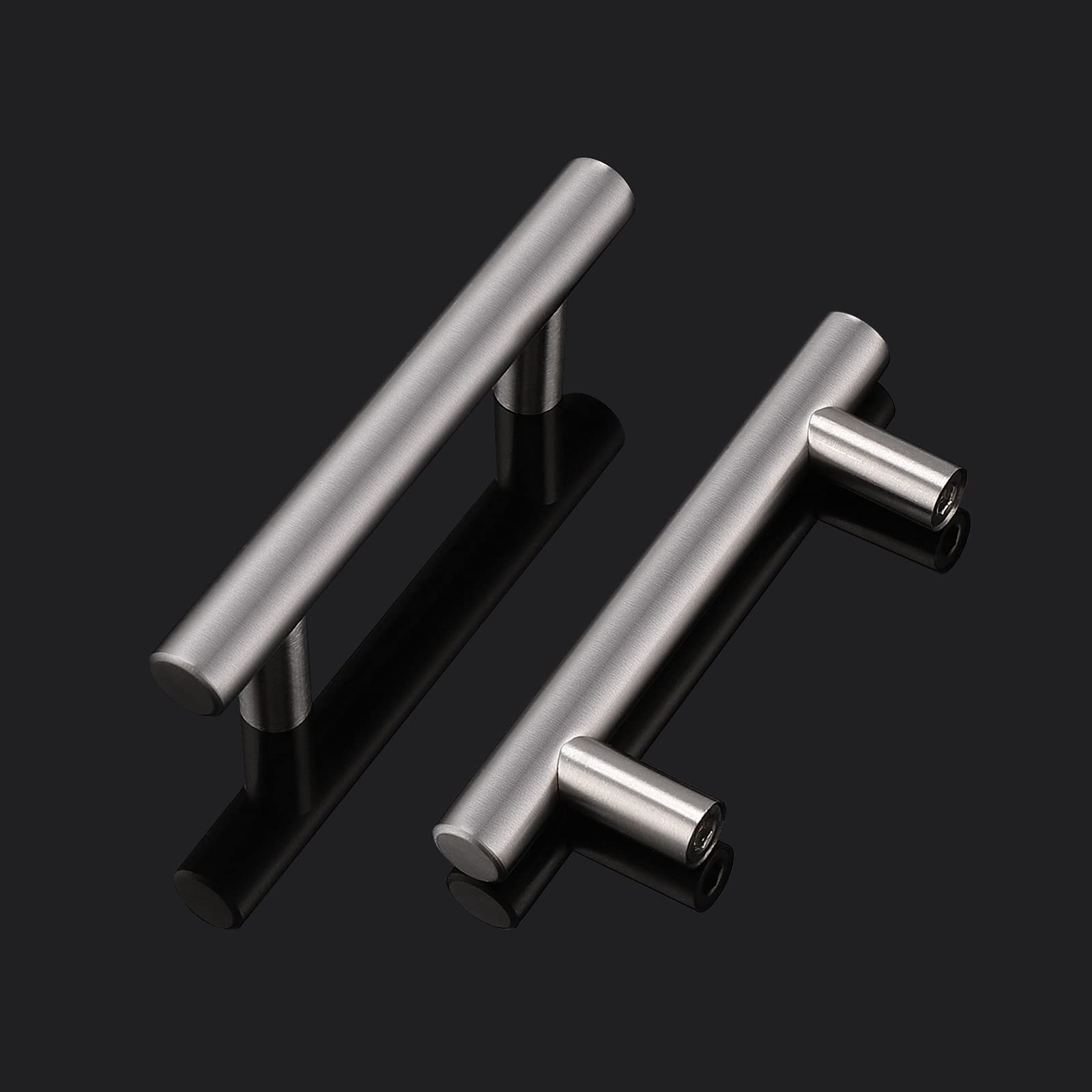 Probrico 500 Pack Brushed Nickel Cabinet Handles - 2.5 Inch Hole Centers Modern T-Bar Pulls for Kitchen Cabinets, Cupboards & Dressers - Durable Hardware for Home Renovation & Furniture Upgrade