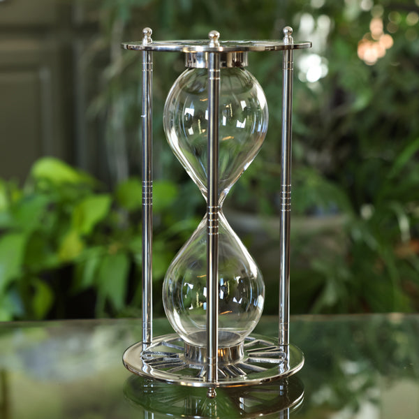 Roman Numeral Metal Hourglass Sand Timer - Elegant Home Office Decor for Time Management & Meditation