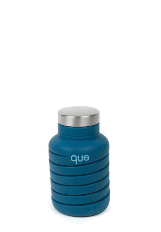 Que Collapsible Water Bottle QBL - Portable Leak-Proof BPA-Free Reusable Water Bottle for Travel, Hiking, Gym & Outdoor Activities