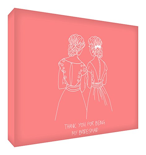 Stylish Peach Echo Bridesmaid Thank You Gift - 14.8 x 21 x 2 cm Large Feel Good Art Token - Perfect for Wedding Party Appreciation & Special Occasion Gifts