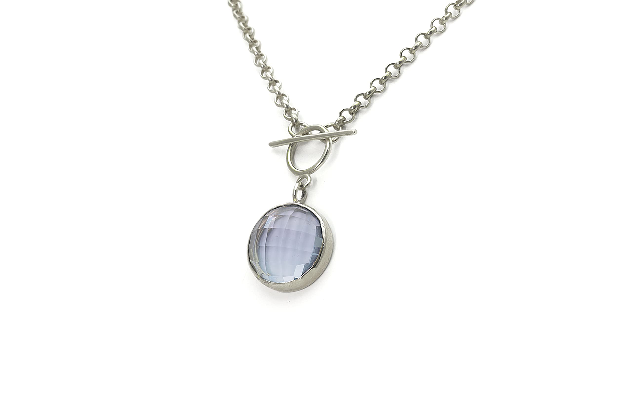 Tanzanite Toggle Gold Bezel Pendant Necklace - Customizable Chain - December Birthstone Jewelry Gift for Women | Perfect for Birthday, Anniversary & Special Occasions