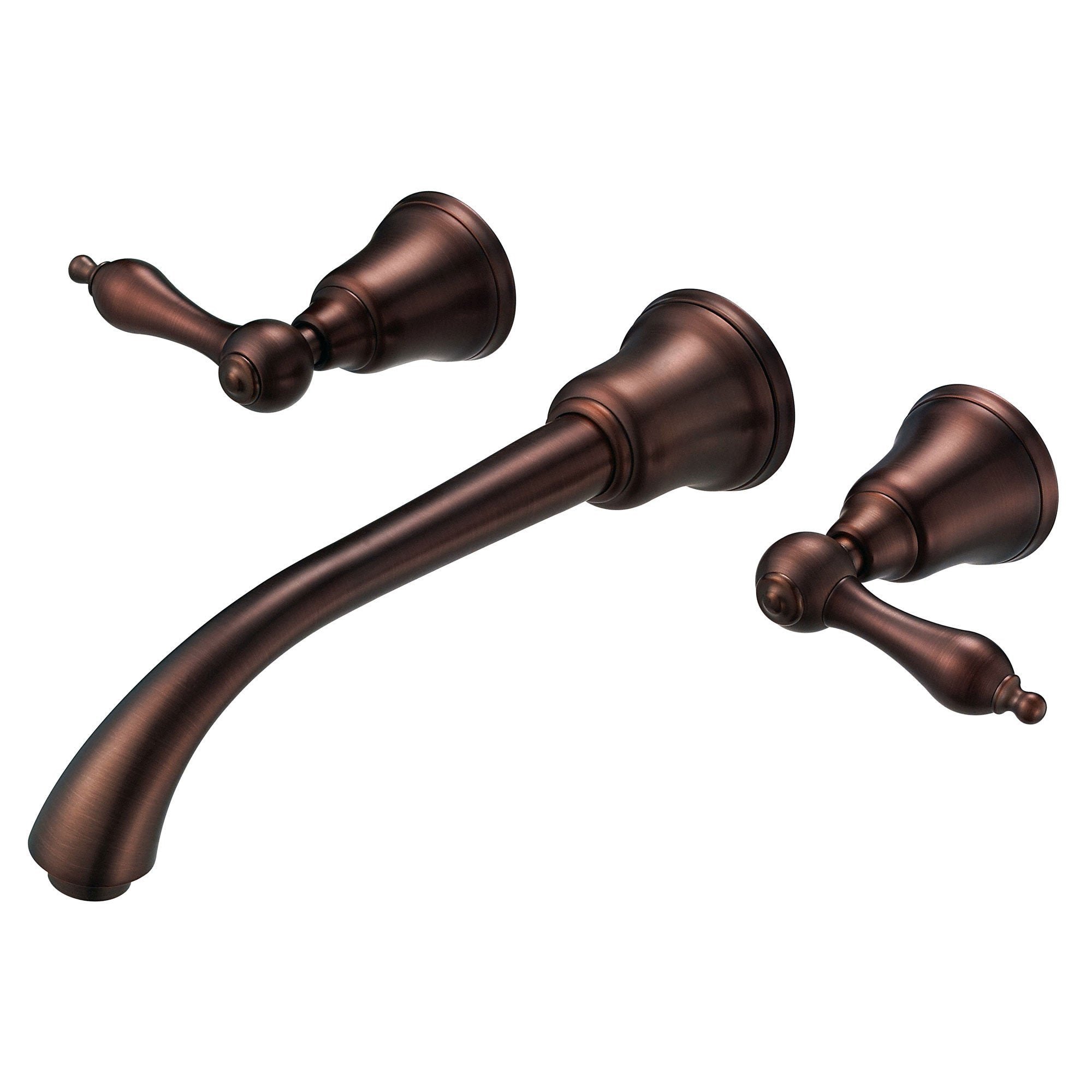 Danze Fairmont Oil Rubbed Bronze Wall Mount Bathroom Sink Faucet with Touch Drain & Rough-in Valve | Modern Waterfall Spout Design for Powder Rooms & Guest Baths