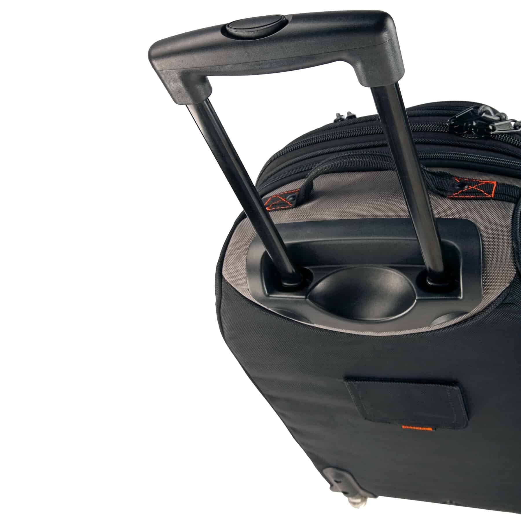 Ergodyne Arsenal 5125 Black Rolling Carry-On Luggage with Retractable Handle - Perfect for Business Travel & Weekend Getaways
