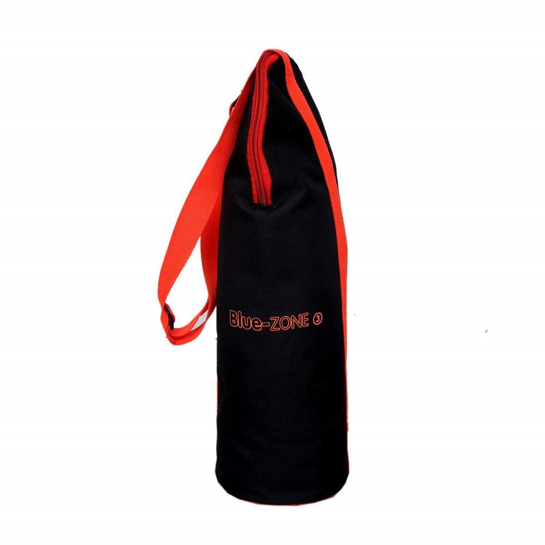 Kuber Industries 1L Canvas Water Bottle Bag with Zipper Closure & Adjustable Strap - Insulated Bottle Cover for Hiking, Gym, Work & Travel (Black)