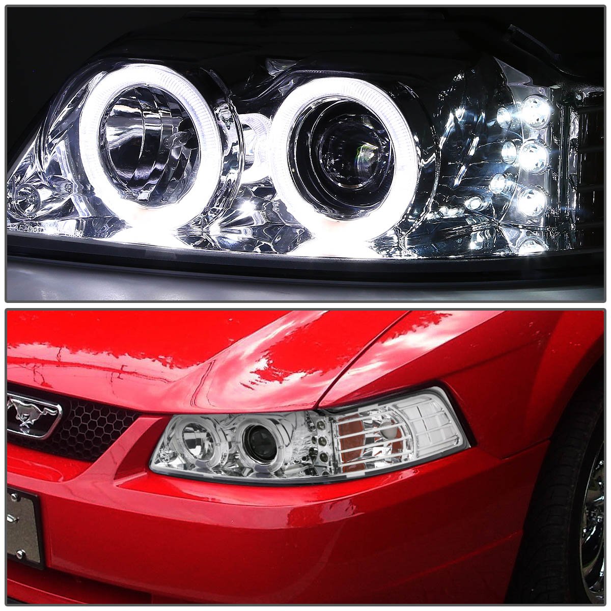 DNA MOTORING HL-HPL-LED-FM99-CH-AM LED Headlight Assembly Pair - Compatible with [Vehicle Model] - Driver & Passenger Side - High Performance Replacement Headlights for Night Driving & Off-Road Use