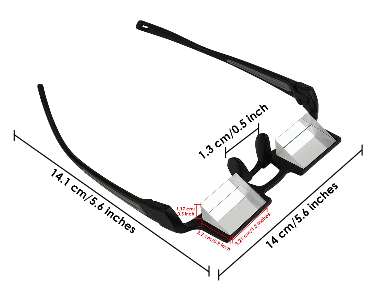 DS. DISTINCTIVE STYLE 90 Degree Prism Reading Glasses - Hands-Free Lazy Glasses for Crochet, Knitting, Reading in Bed & Relaxing - Perfect for Laying Down, Crafting & Comfortable Viewing