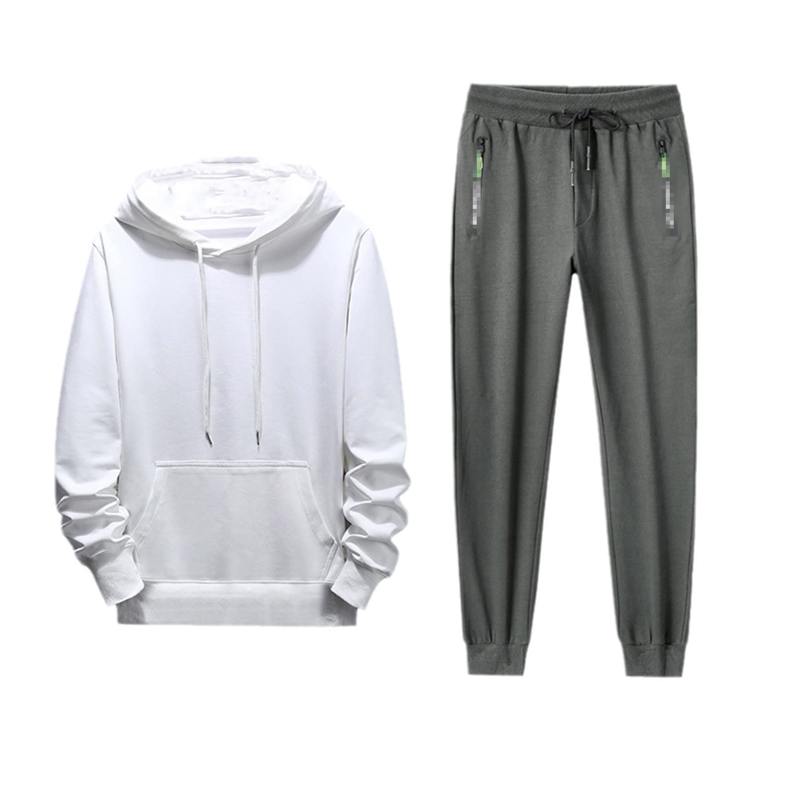 **Men's 2-Piece Tracksuit Set - Big Size Hoodie & Sweatpants Jogger Outfit for Running, Gym, and Casual Wear**