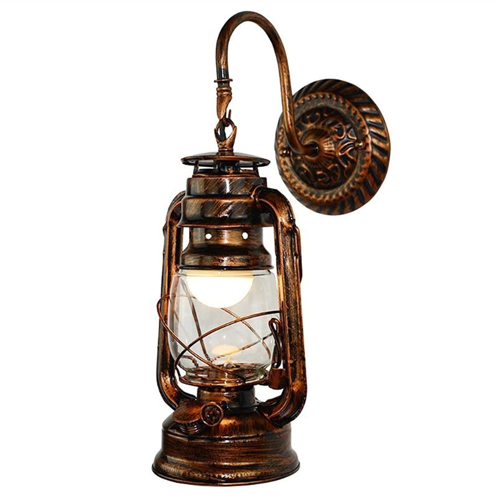 Vintage LED Wall Lamp - Retro Kerosene Style Wall Light, European Rustic Antique Barn Lantern for Home Decor (No Bulb Included) | Perfect for Living Room, Bedroom, Porch & Outdoor Lighting