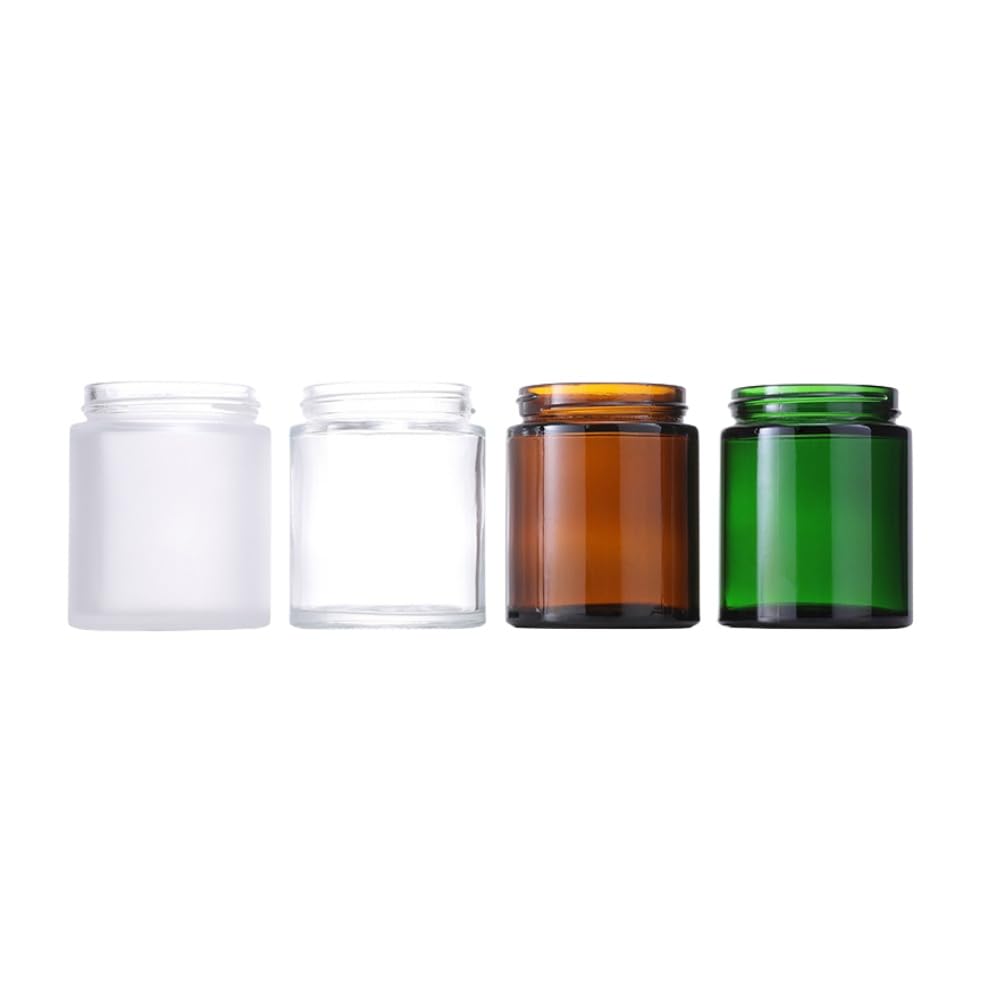 3.4 oz Amber Glass Jars with Airtight Lids & Inner Liners - 2 Pack 100g Small Cosmetic Containers for Creams, Lotions, Ointments & Makeup | Reusable Travel Toiletries Storage | Perfect for DIY Skincare, Essential Oils & Herbal Remedies