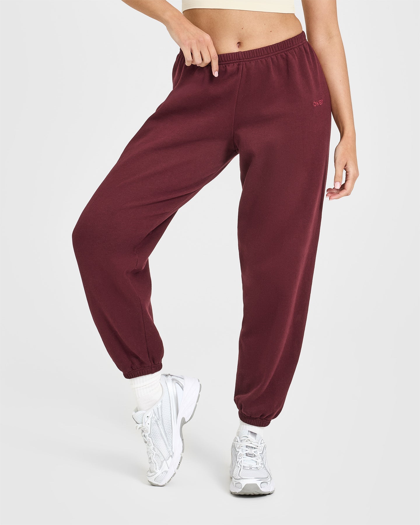 Mid Weight Joggers for Women - Soft Comfortable Rosewood Color Lounge Pants for Running, Yoga & Casual Wear