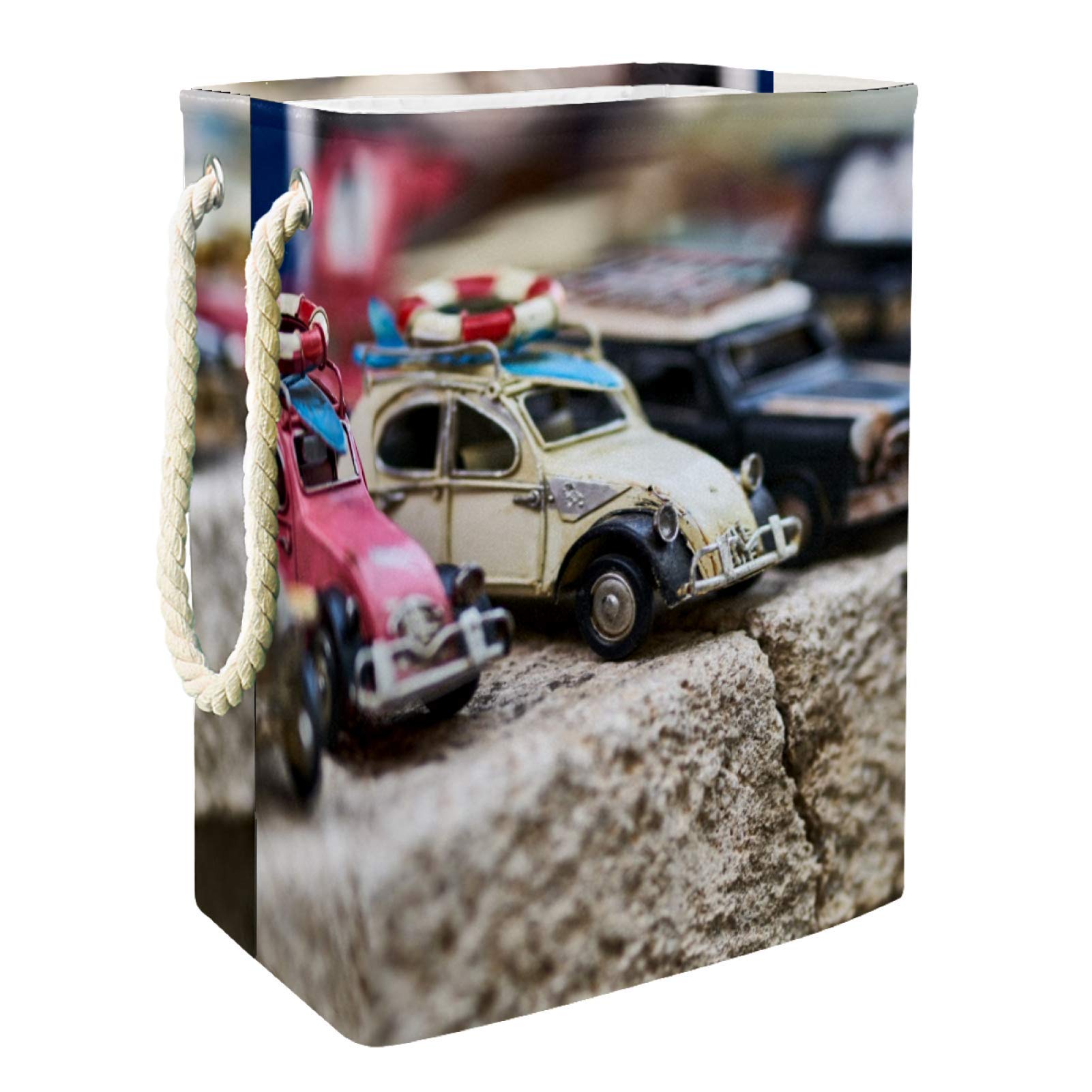 Collapsible Laundry Hamper Basket with Toy Car Design - Foldable Clothes Storage Bin for Bedroom, Bathroom & Dorm Organization - Perfect for Kids' Room, Nursery & College Dorm Storage Solutions