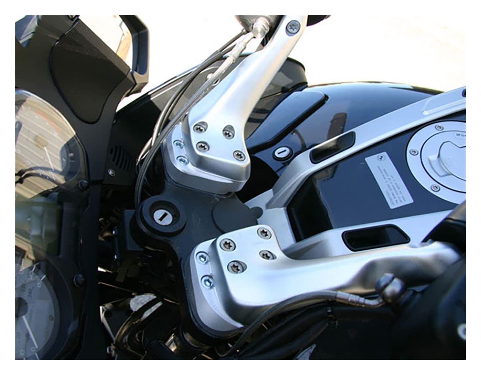 BMW R1100/1150/1200 RT R Motorcycle Silver Handlebar Riser - Compatible with R1200RT, R1150RT, R1100RT, R1100R & R1150R - Premium Motorcycle Accessory for Comfortable Riding & Better Control