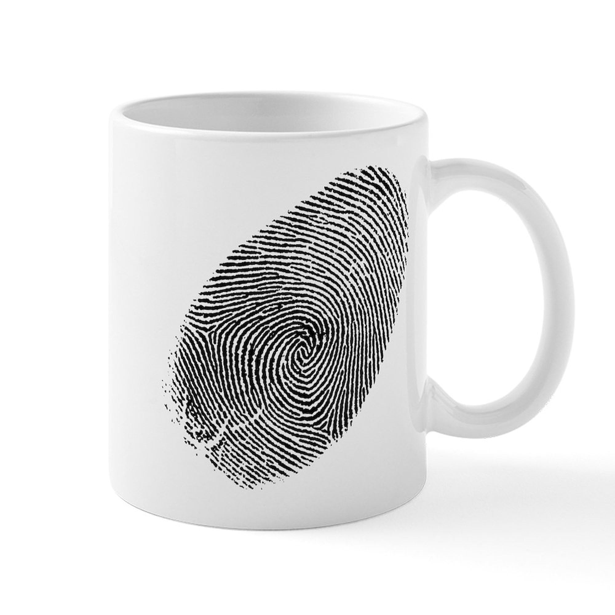 Fingerprint Ceramic Coffee Mug 11 oz (325 ml) - Unique Personalized Gift for Office, Home, or Special Occasions