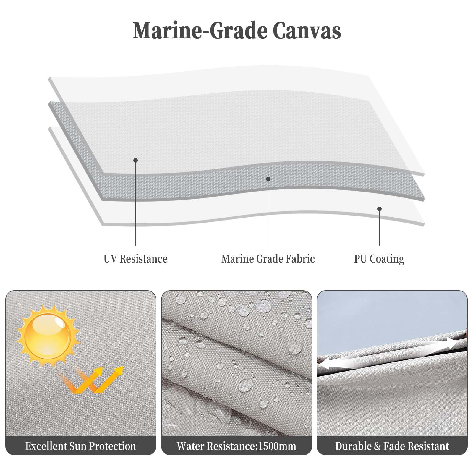GARVEE 4 Bow Bimini Top Boat Cover - 1