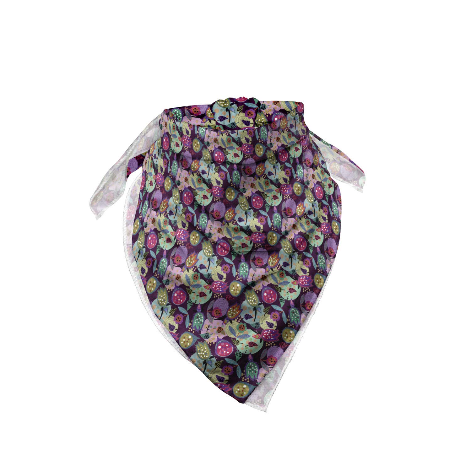 Ambesonne Floral Bandana Scarf - Stylish Graphic Plants Polka Dots Design, Unisex Head Wrap & Neck Tie for Men Women - Perfect for Outdoor Activities, Music Festivals, and Casual Fashion Accessories