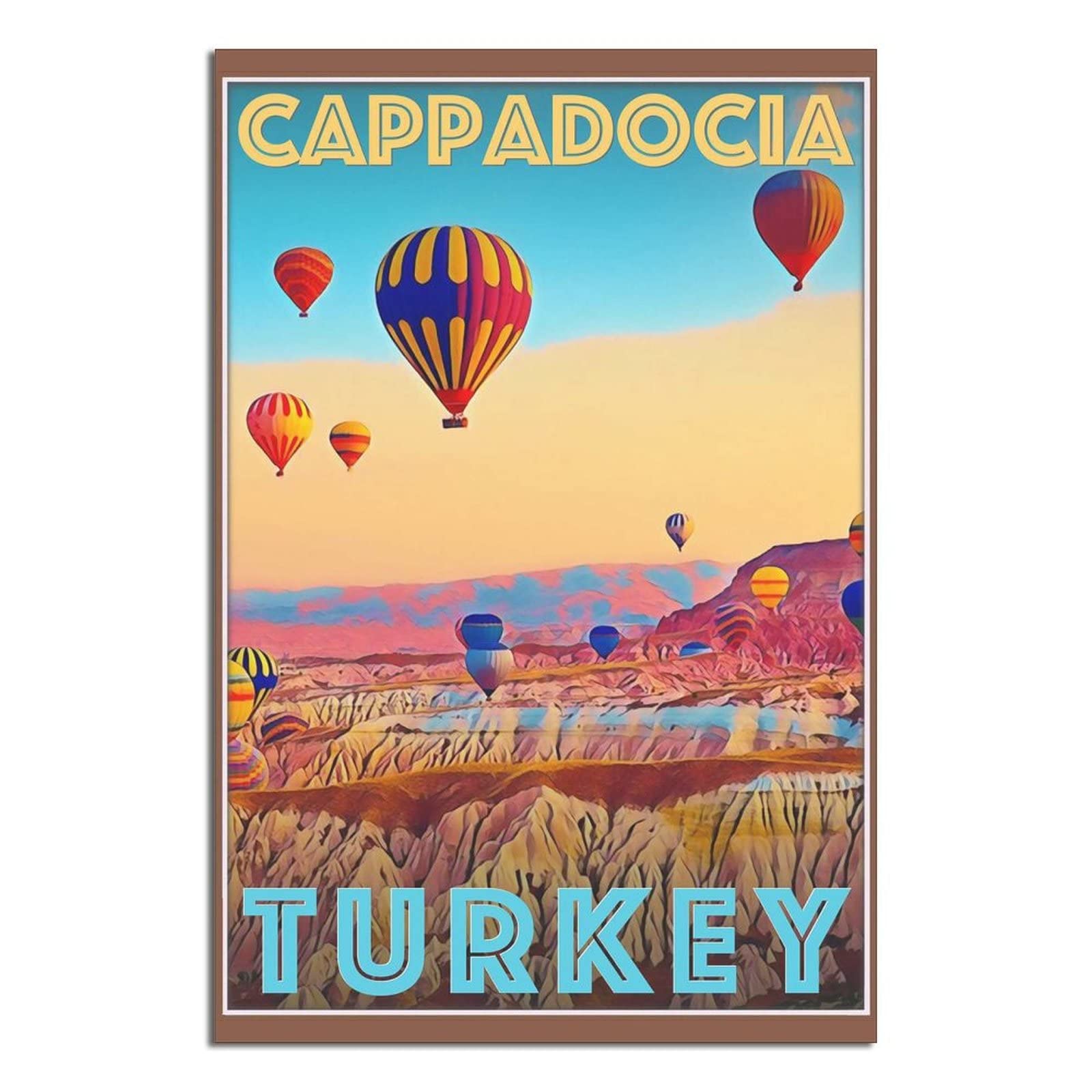 Vintage Cappadocia Turkey Travel Poster - Canvas Wall Art Decor for Bedroom, Living Room & Office - Perfect Gift for Travel Lovers & Home Decoration