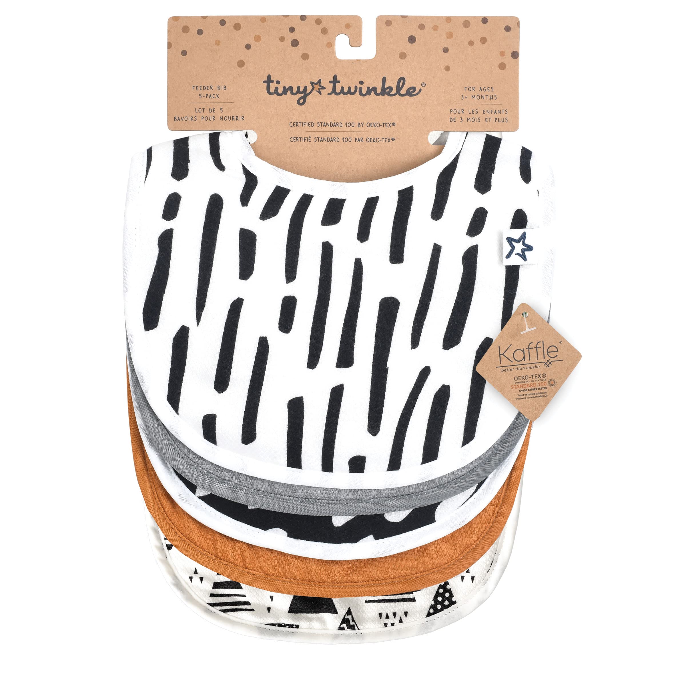 Tiny Twinkle Drool Bibs 3-Pack - Waterproof & Absorbent Baby Bibs for Drooling & Teething - Soft & Comfortable for Infants - Perfect for Feeding, Playtime & Daily Use