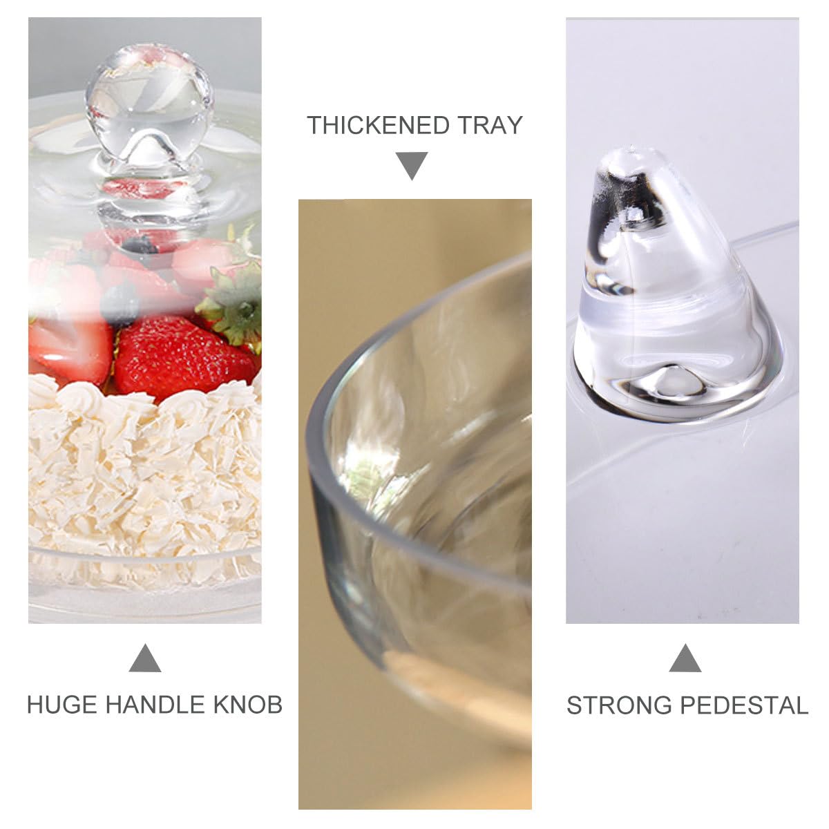 Elegant Acrylic Cake Stand with Dome Lid - Large Footed Cake Holder & Cover for Wedding, Birthday, and Dessert Displays - Perfect for Parties, Bakeries, and Home Decor