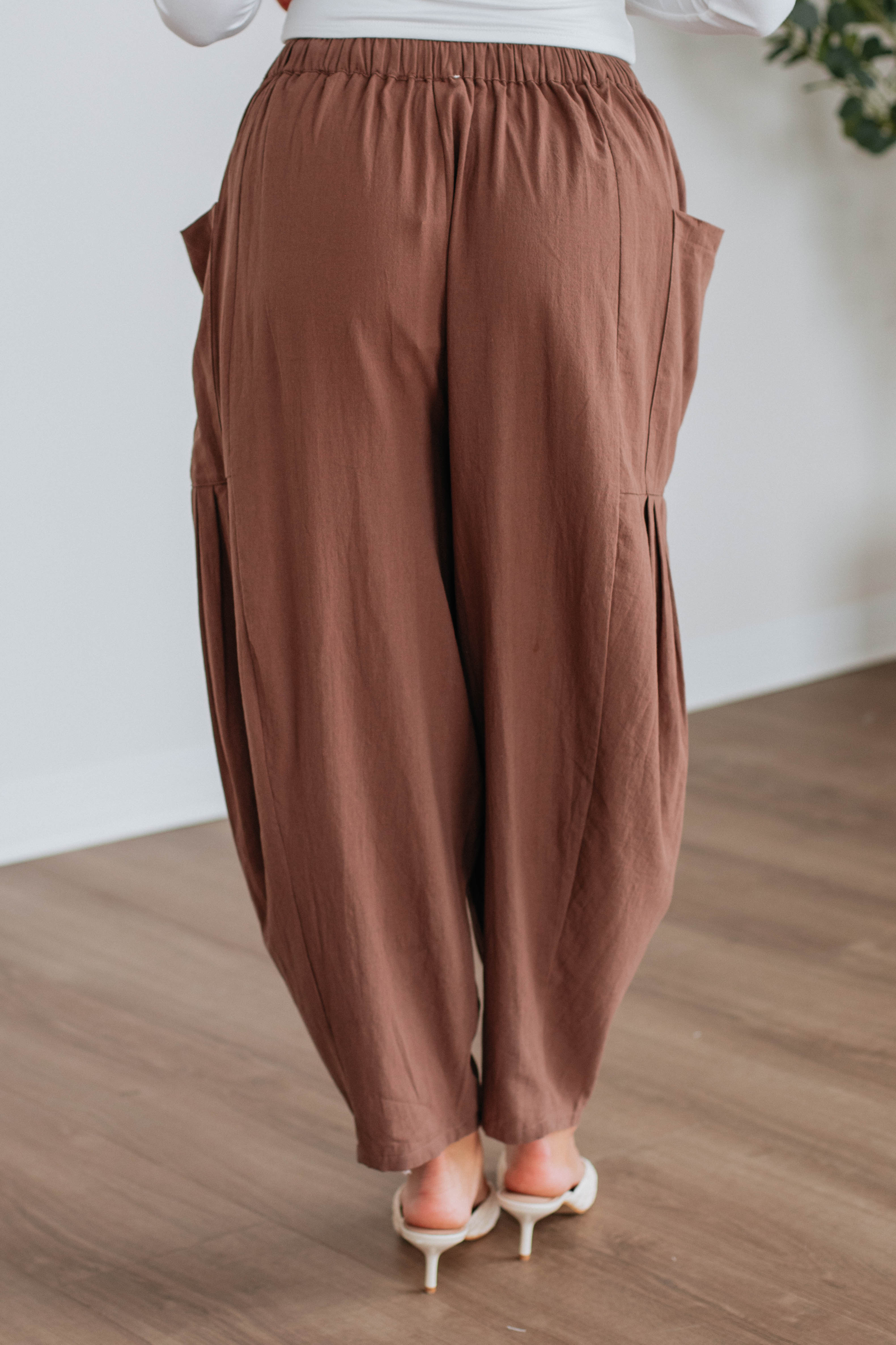 Adeera Women's High Waisted Mocha Pants - Comfortable Stretchy Trousers for Work, Travel & Casual Wear