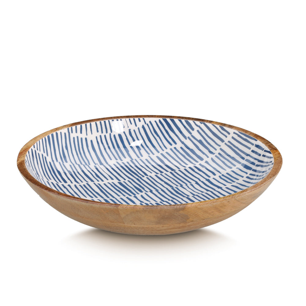 Handmade Blue Mango Wood Bowl - 12