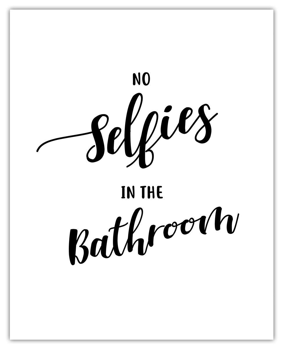Farmhouse Bathroom Wall Art Set of 4 - Funny 8x10 Prints for Bathroom Decor & Home Aesthetics